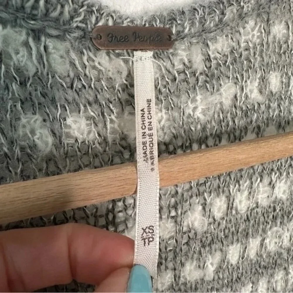 Free People Gray Striped Smile Like You Mean It Open Long Cardigan Duster - Picture 7 of 7